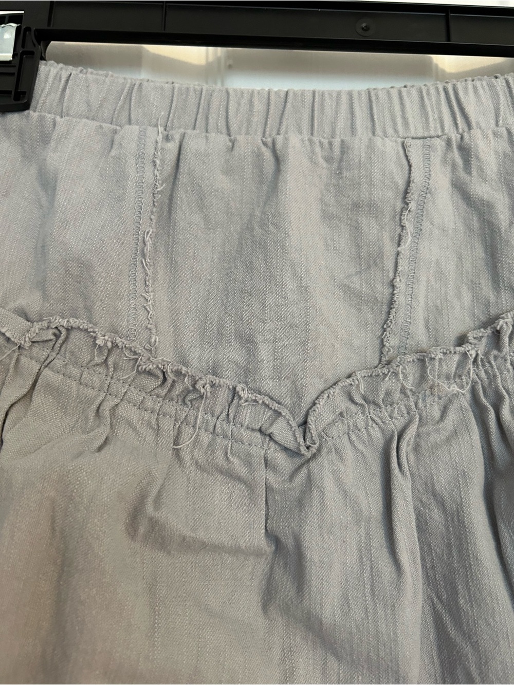 Light Gray Tiered Ruffle Skater Skirt with Elastic Waist - Picture 2 of 8
